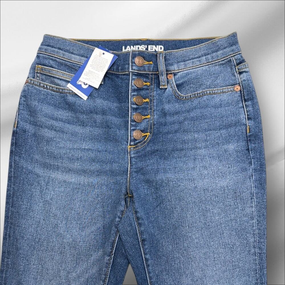 LANDS END Womenβs 2P Button Fly Blue Jeans